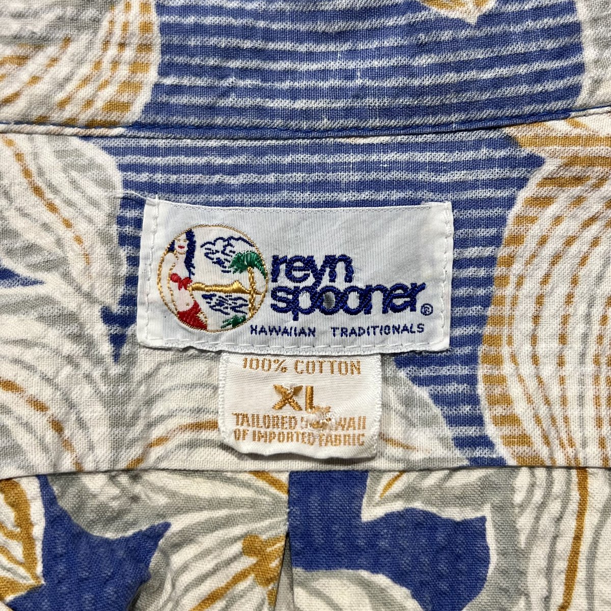 reyn spooner レインスプーナー シアサッカーバスローブ サイズS/M 90s reyn spooner ハワイアンシャツ レインスプーナー シア