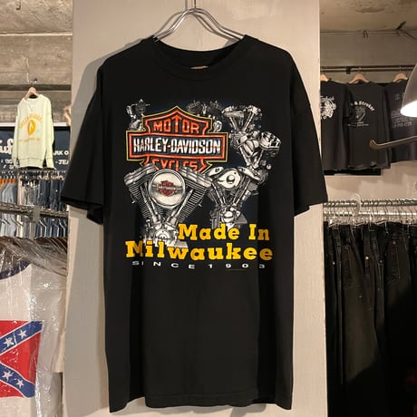 90s　HARLEY-DAVIDSON　S/S Tシャツ　ハーレーT　USA製　Size XL　©1992　(S4911)