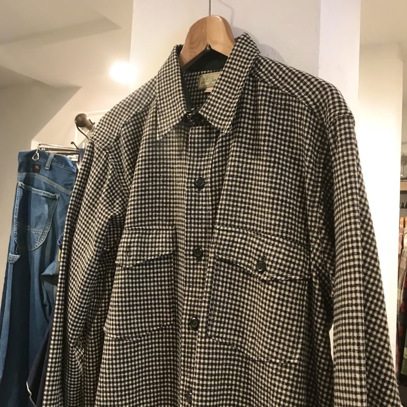 L.L.Bean 白黒ギンガムチェック ウールシャツ 70s エルエルビーン | DUFF