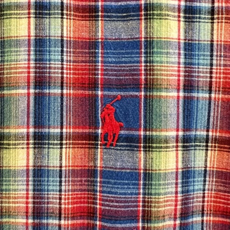 Ralph Lauren　 ボタンダウンシャツ　 CLASSIC FIT　 マドラスチェック柄　(S2665)