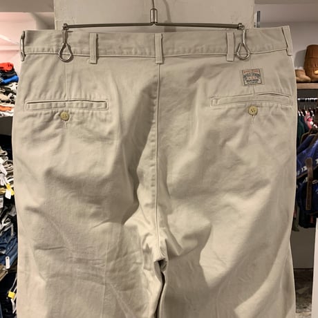 90s　POLO by Ralph Lauren　チノパン　ポロチノ　ラルフローレン　タック入り　アイボリー　USA製　(S3570)