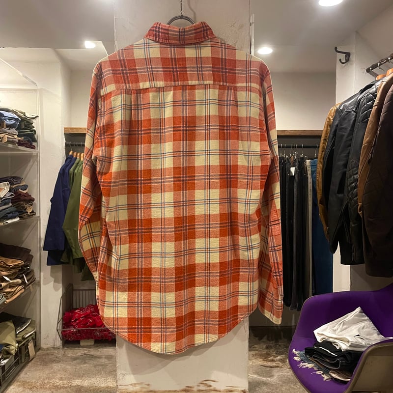 80s BIG SMITH Size M L/S プリントネルシャツ ビッグスミス