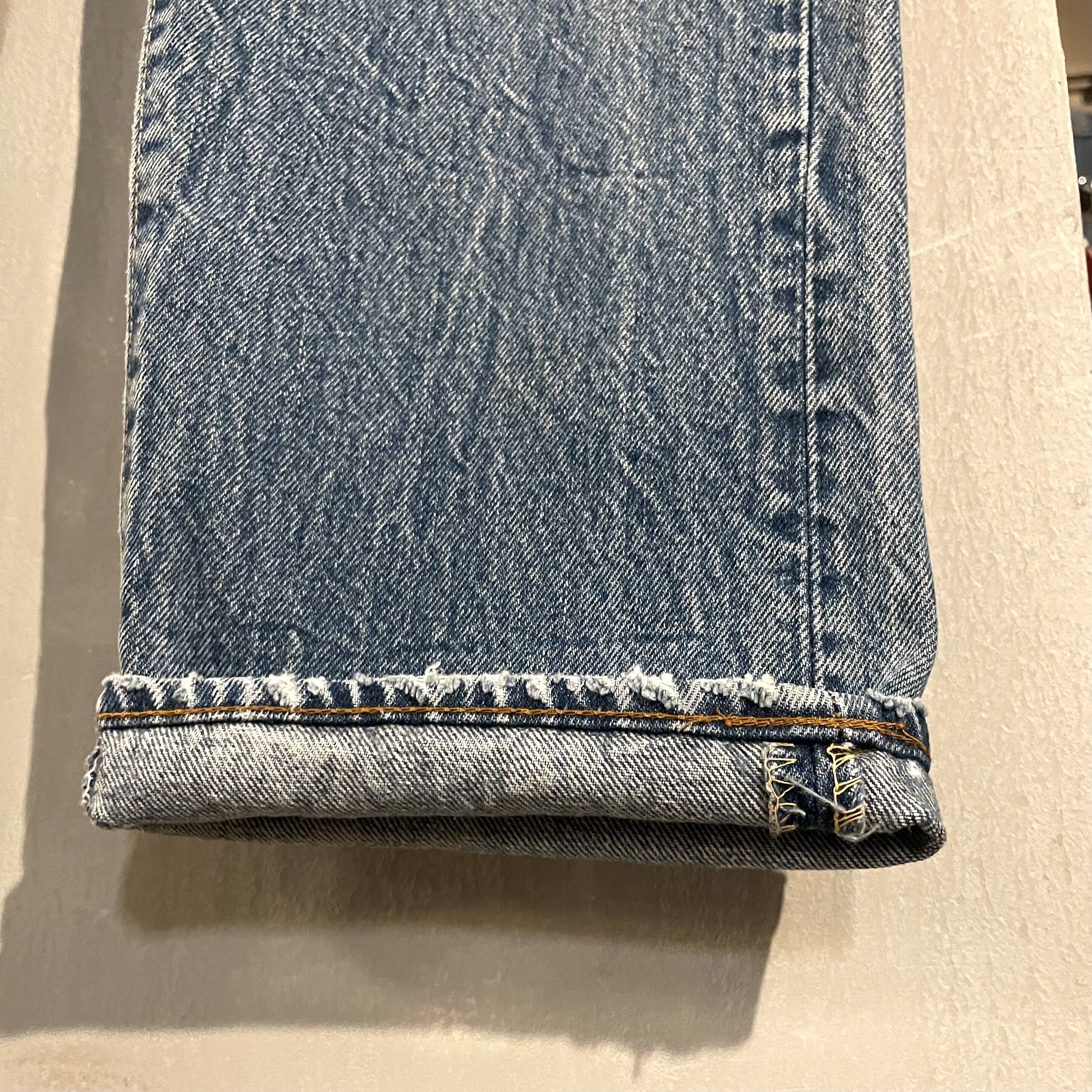 80s Levi's 501 デニムパンツ 31×31½ 黒カン 内股シングル 裾チェーン