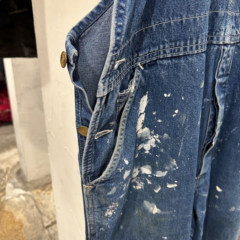 90s Carhartt デニムオーバーオール カーハート ペンキ飛び