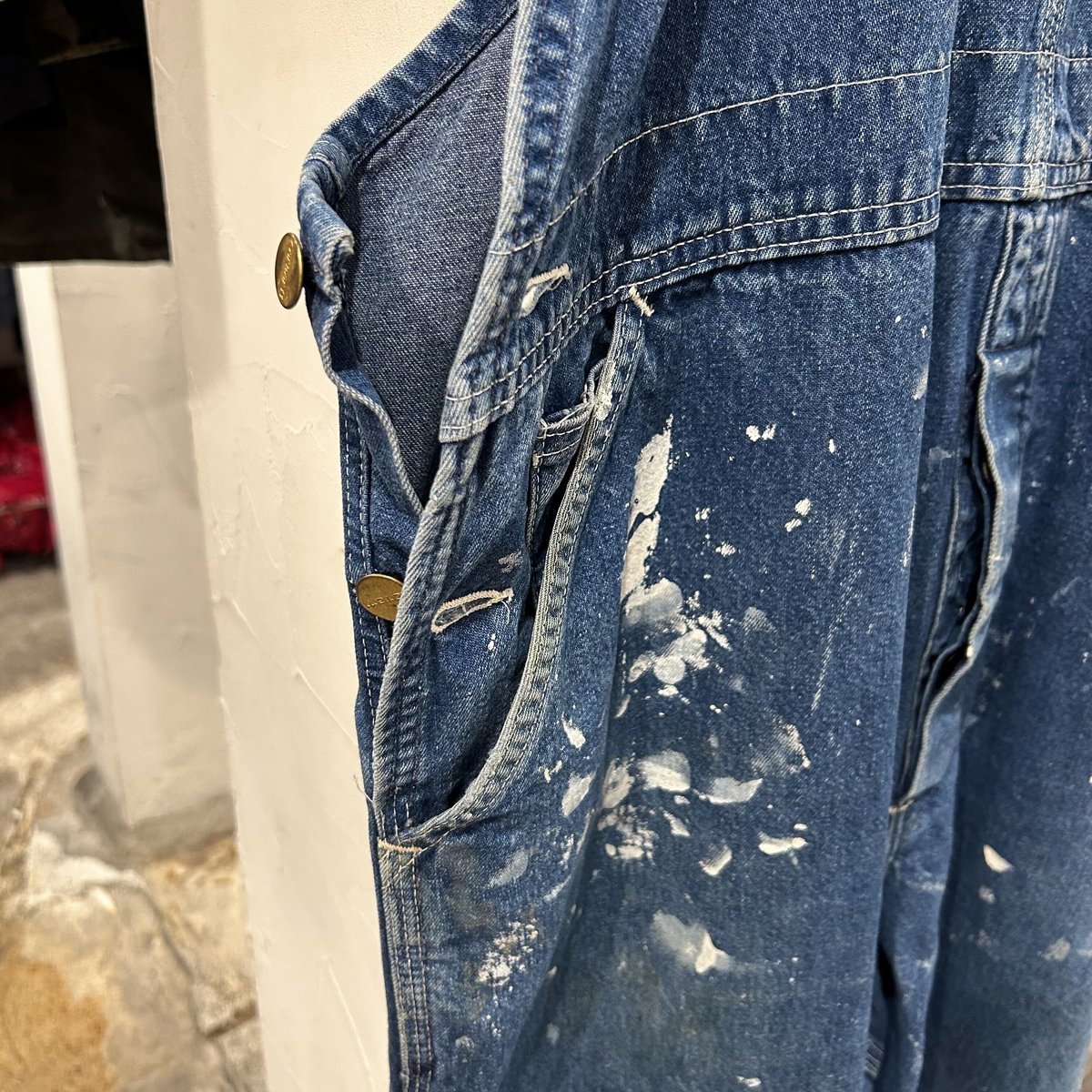 90s Carhartt デニムオーバーオール カーハート ペンキ飛び 90s Carhartt デニムオーバーオール カーハート ペンキ飛び