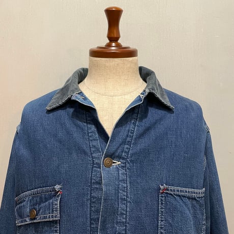 70s　Sears　VINTAGE DENIM COVER ALL　USA製　Size L　デニム カバーオール　シアーズ　(S5758)