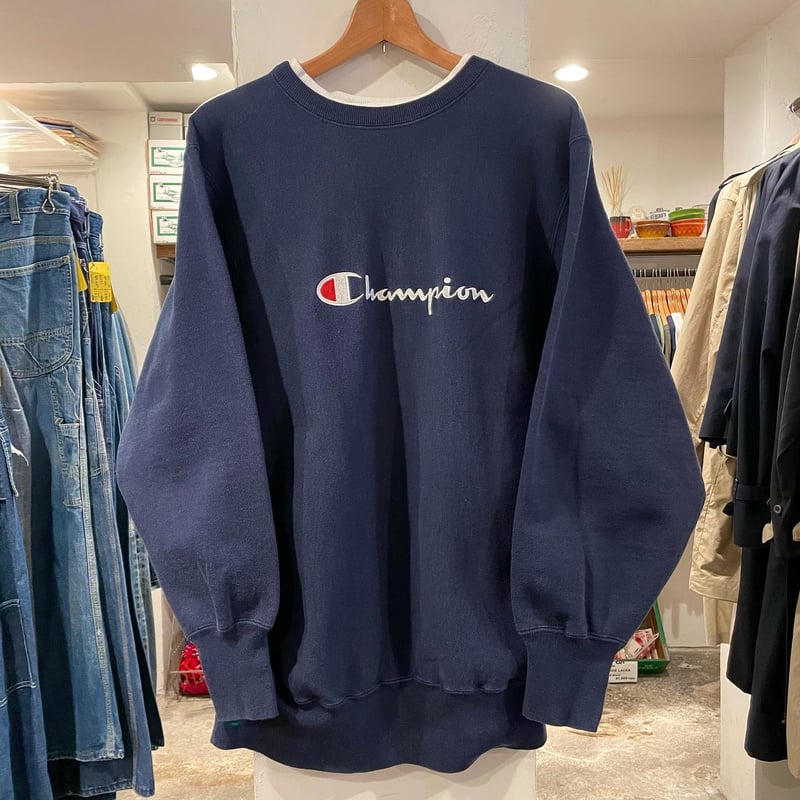 Champion REVERSE WEAVE スウェット サイズM 二重襟 Champion Reverse Weave 2重襟 90s USA製 リバーススウェット 紺