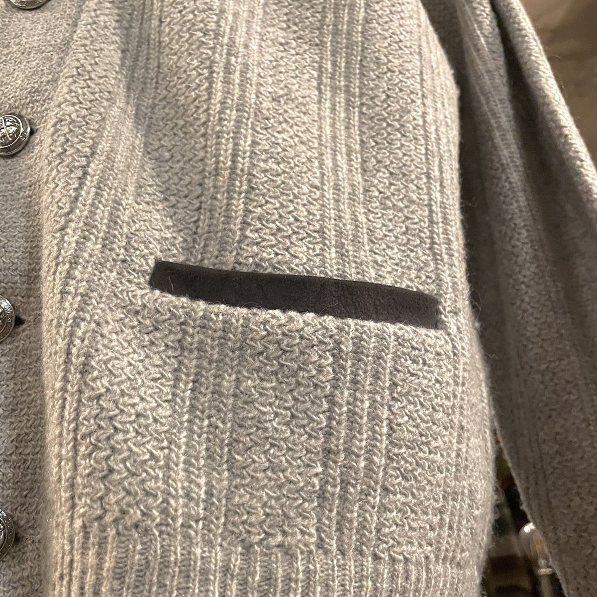 70s PURITAN ウール × アクリル カーディガン USA製 グレー SPORTSWE