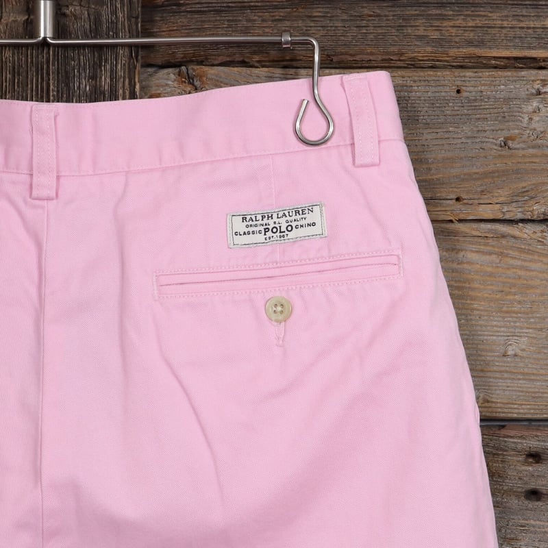 ポロラルフローレン リネンパンツ　W32 Ralph Laurenピンク POLO by Ralph Lauren チノパン カラーパンツ サーモンピンク
