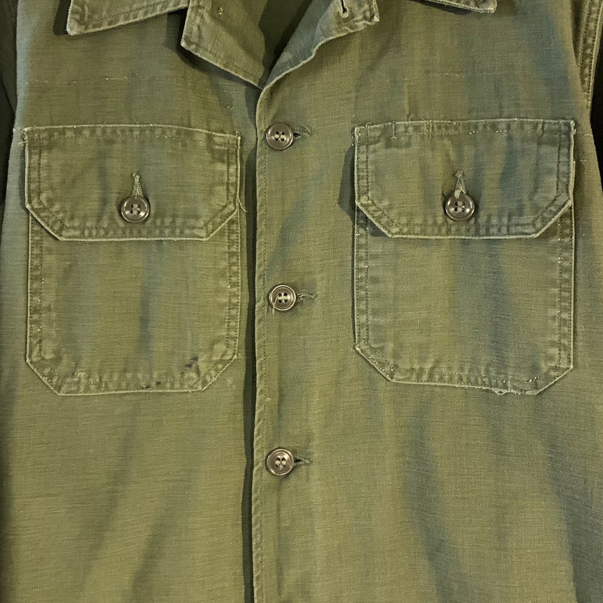 60s US ARMY ユーティリティシャツ 筒袖 OG-107 ミリタリーシャツ 1965