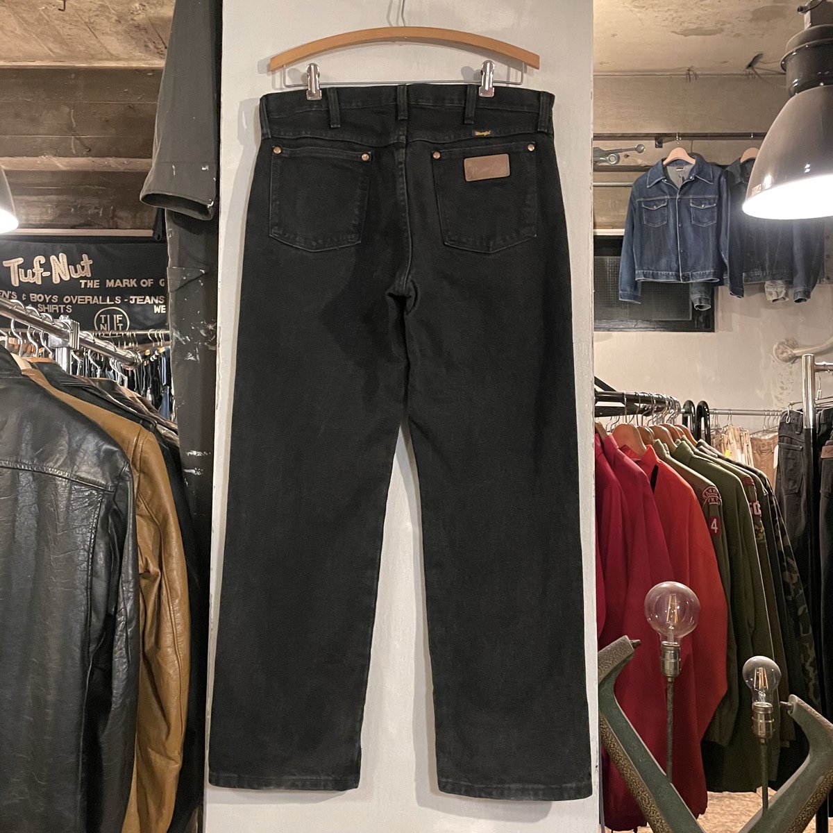 【USA製 】Wrangler 13MWZWK ブラックデニム W34/L34 古着 80s USA製 Wrangler 13MWZPB 先染め スーパー ブラック