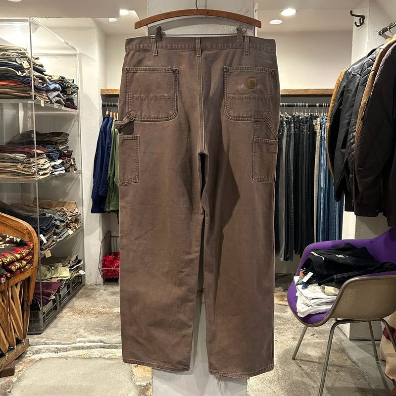 Carhartt カーハート　ダック地　ペインターパンツ　濃い茶　40インチ 未使用☆メキシコ製 carharttカーハート ダック地 ダブルニー