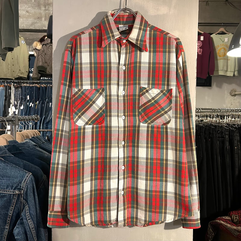 70s BIG MAC L/S ネルシャツ Size M 単色タグ ビッグマック (S4616