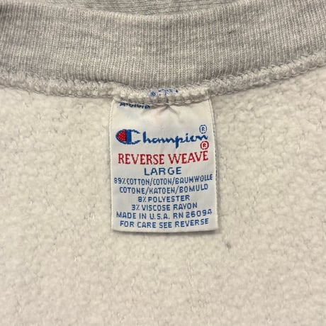 90s　Champion　リバースウィーブ　REVERSE WEAVE　USA製　Size L　刺繡タグ　HARVARD　チャンピオン　(S5001)