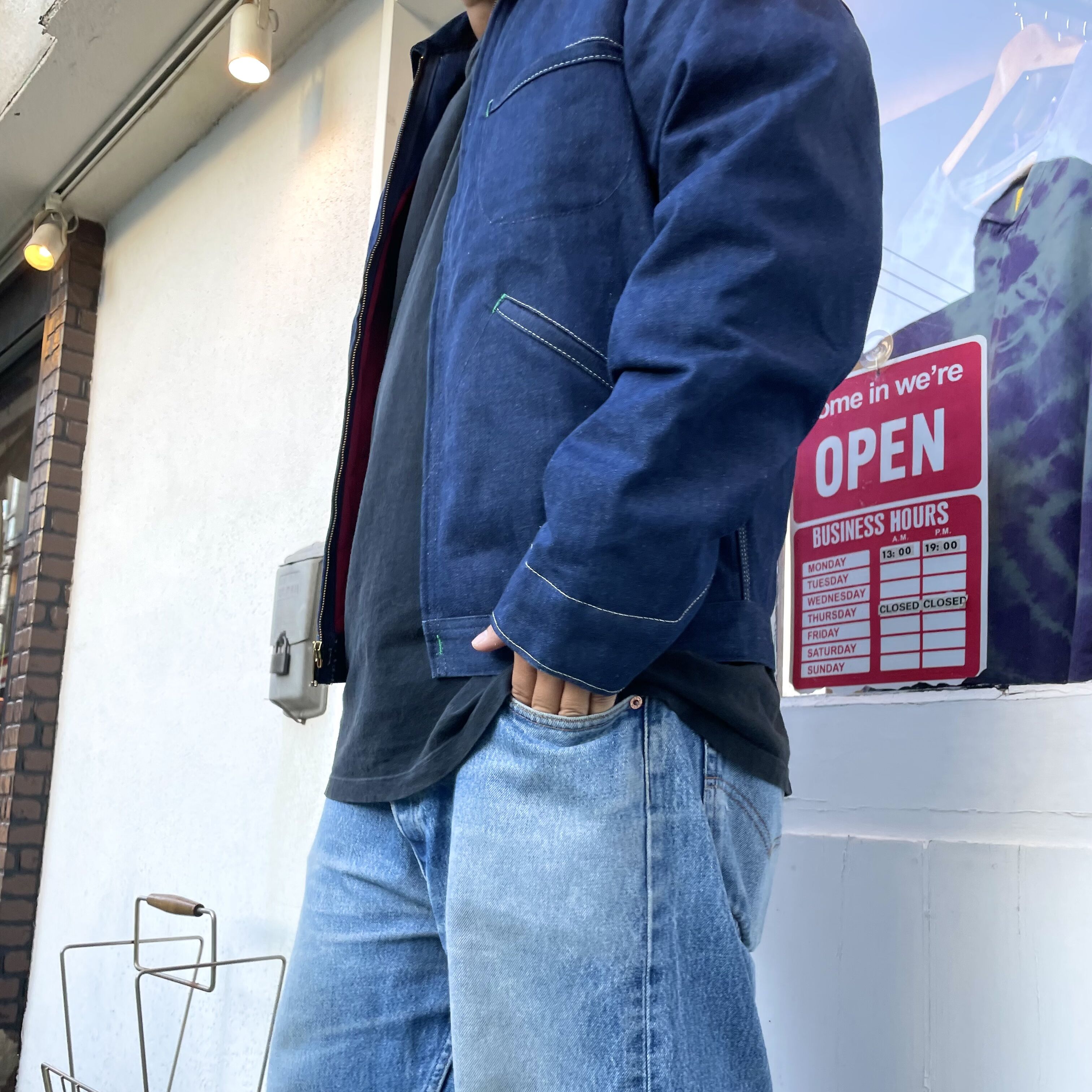 70s OSHKOSH デニムジャケット キルティングライナー IDEAL ZIP 襟