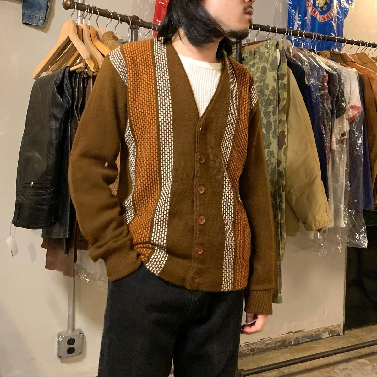 60s CAMPUS キャンパス アクリルカーディガン USA製 (S2123) | DUFF 60s CAMPUS キャンパス アクリルカーディガン USA製 (S2123) | DUFF