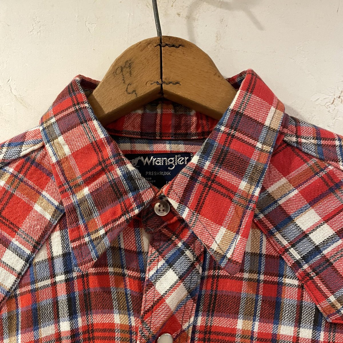 80s Wrangler L/S ウエスタンシャツ チェック柄 USA製 80年代 80s Wrangler L/S ウエスタンシャツ チェック柄 USA製 80年代