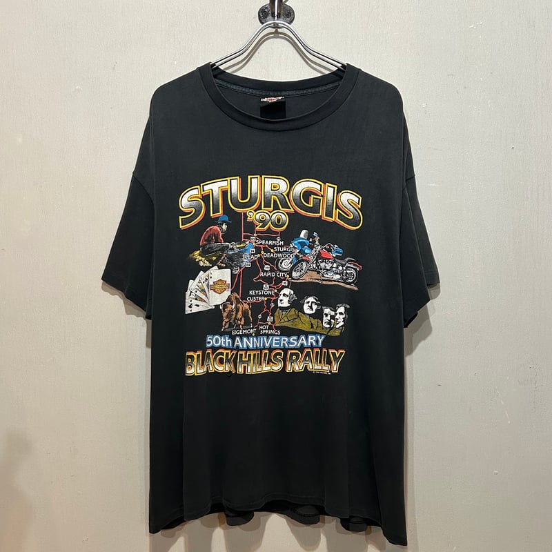 90s HARLEY-DAVIDSON S/S Tシャツ ハーレーT STURGIS BLAC
