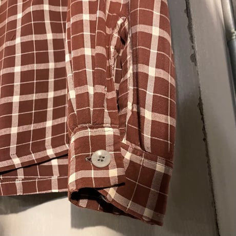 40s　Brookville　L/S Vintage Rayon Shirt　ヴィンテージ レーヨンシャツ　Size M　ボックスシャツ　オープンカラー　(S4053)