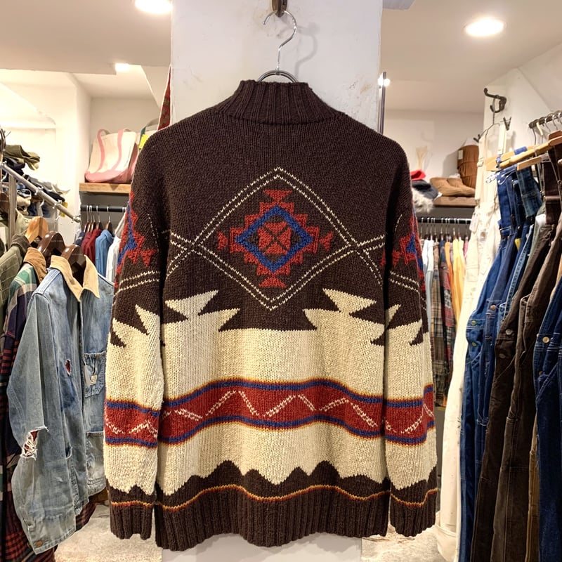 LAUREN Ralph Lauren ネイティブ柄 ニット リネン×コットン ハンド