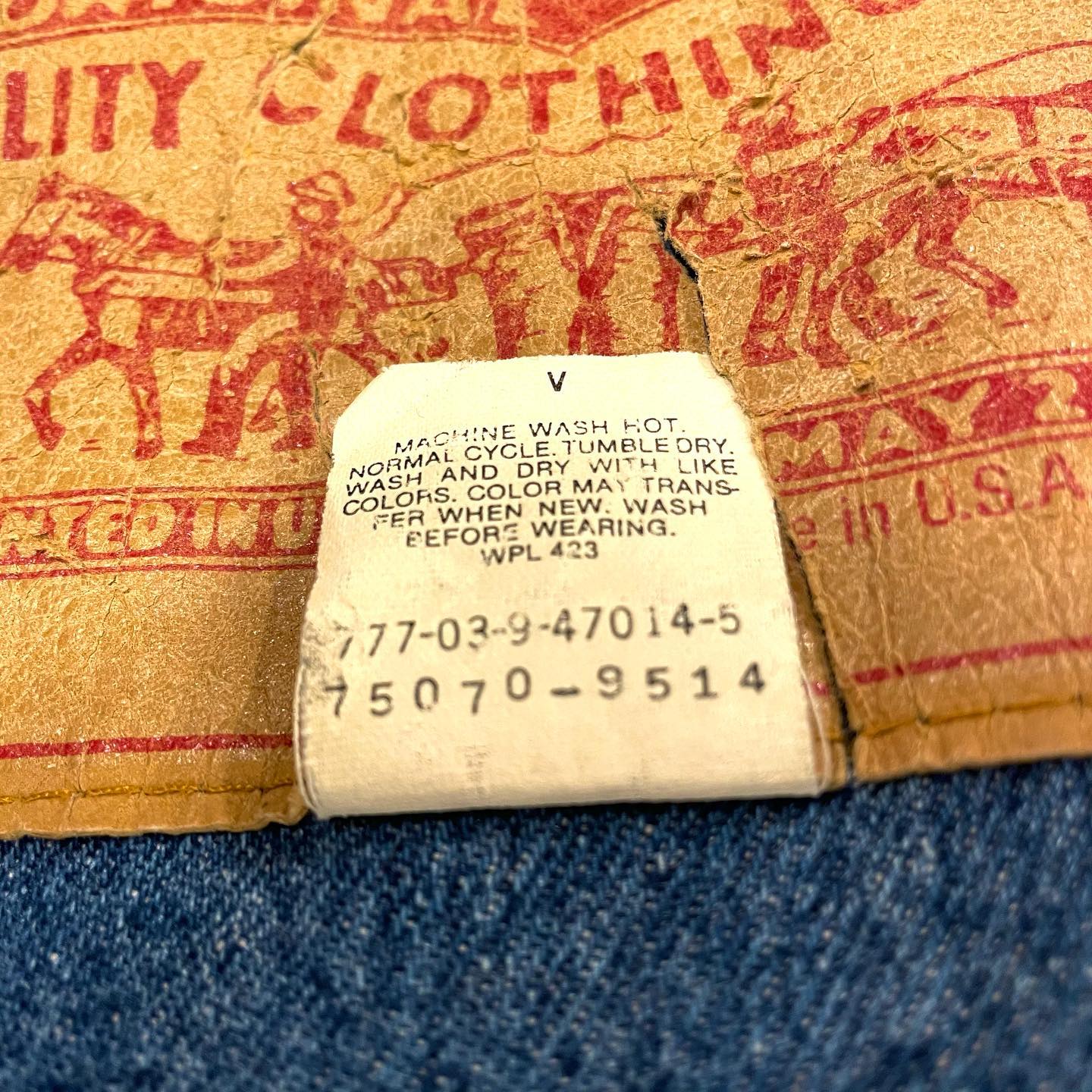 Levis 75070-9514 90s USA製 デニムロングコート 襟コーデュロイ デカパ