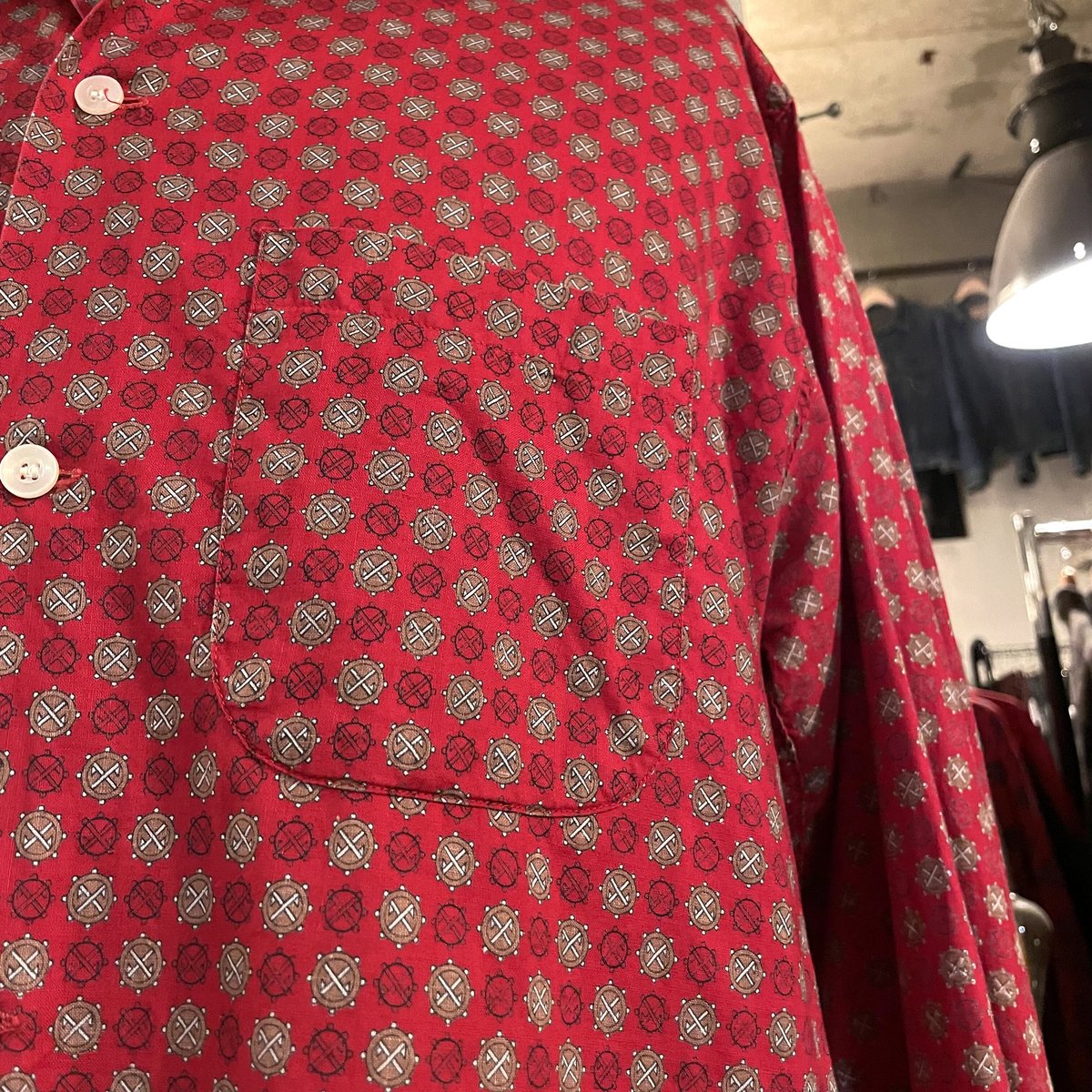 60s CAMPUS Vintage Shirt コットンシャツ USA製 総柄 ボックスシル...