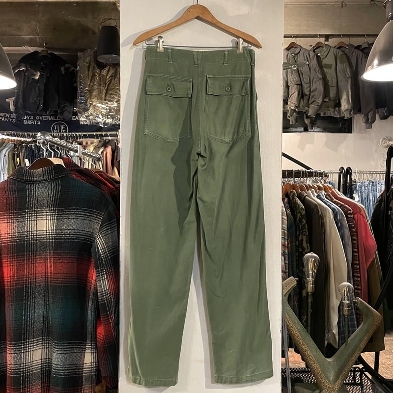 70s US ARMY ベイカーパンツ 28×32 ミリタリーパンツ OG 107 COTTO