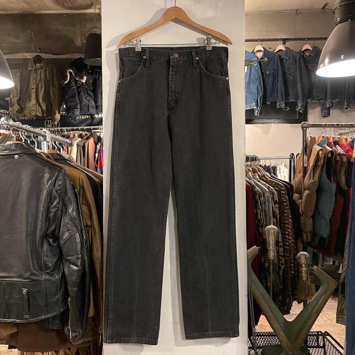 80s Wrangler 13MWZWK 後染め ブラックデニムパンツ 32×33 USA製 80s Wrangler 13MWZWK 後染め ブラックデニムパンツ 32×33 USA製