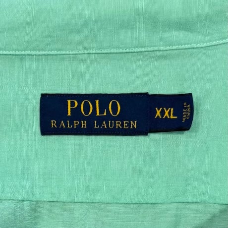 POLO RALPH RAUREN　S/S オープンカラーシャツ　Size XXL　ポロ ラルフローレン　リネン×シルク　(S5606)