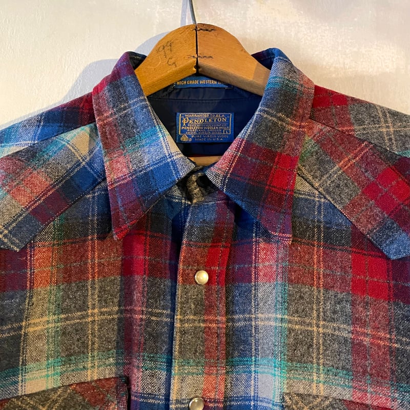 70s PENDLETON Wool Shirt USA製 ウエスタンシャツ チェック柄 ペン