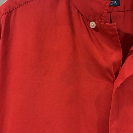 90s　Polo by Ralph Lauren　CALDWELL　S/Sオープンカラーシャツ　ラルフローレン　Size XXL　半袖シャツ　レッド系　コットン　(S4590)