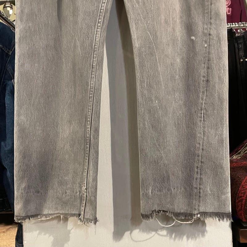 90s Levi's 501 先染めブラックデニム パンツ 36×28 USA製 カットオフデ