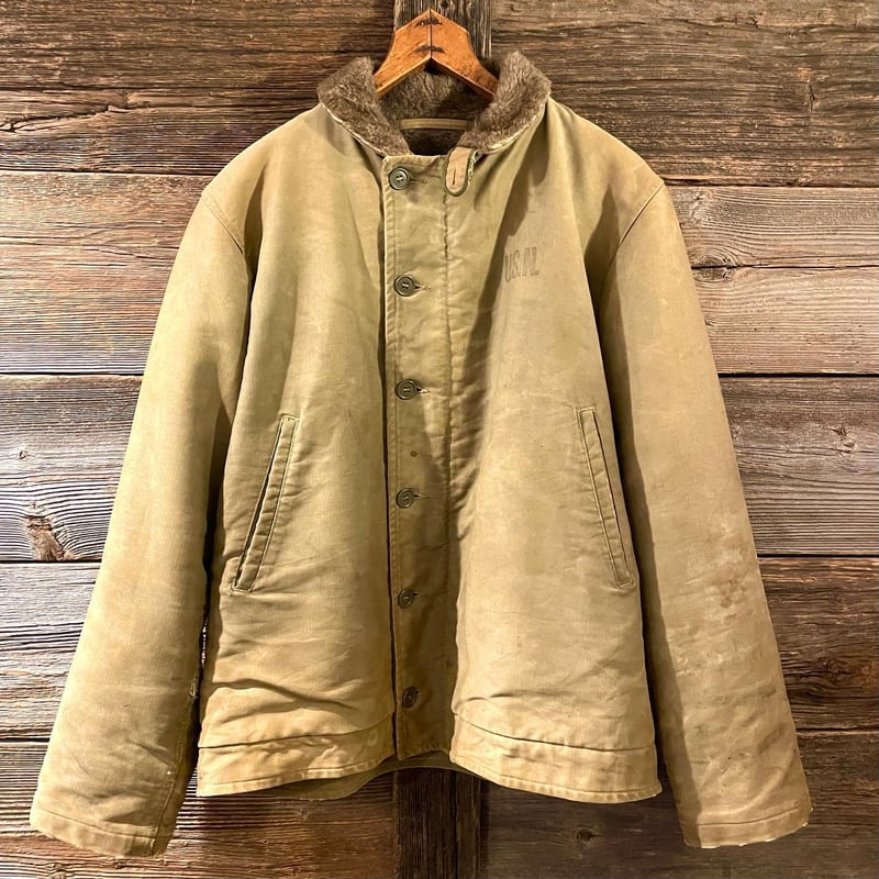 US NAVY 40s N-1 DECK JACKET TALONジップ コの字留 デッキジャ US NAVY 40s N-1 DECK JACKET TALONジップ コの字留 デッキジャ