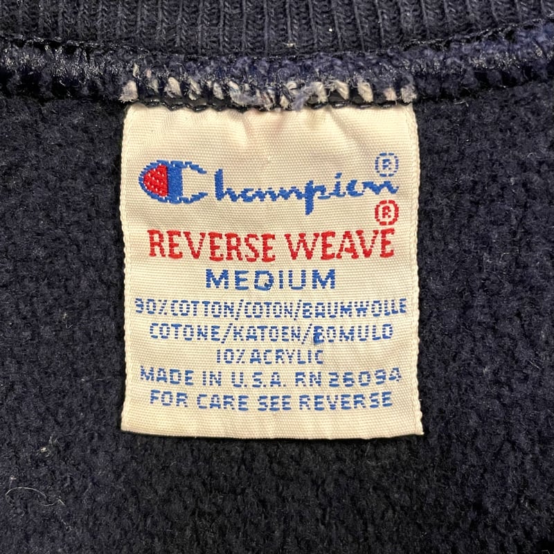 90s Champion リバースウィーブ reverse weave 目あり ネイビー US...