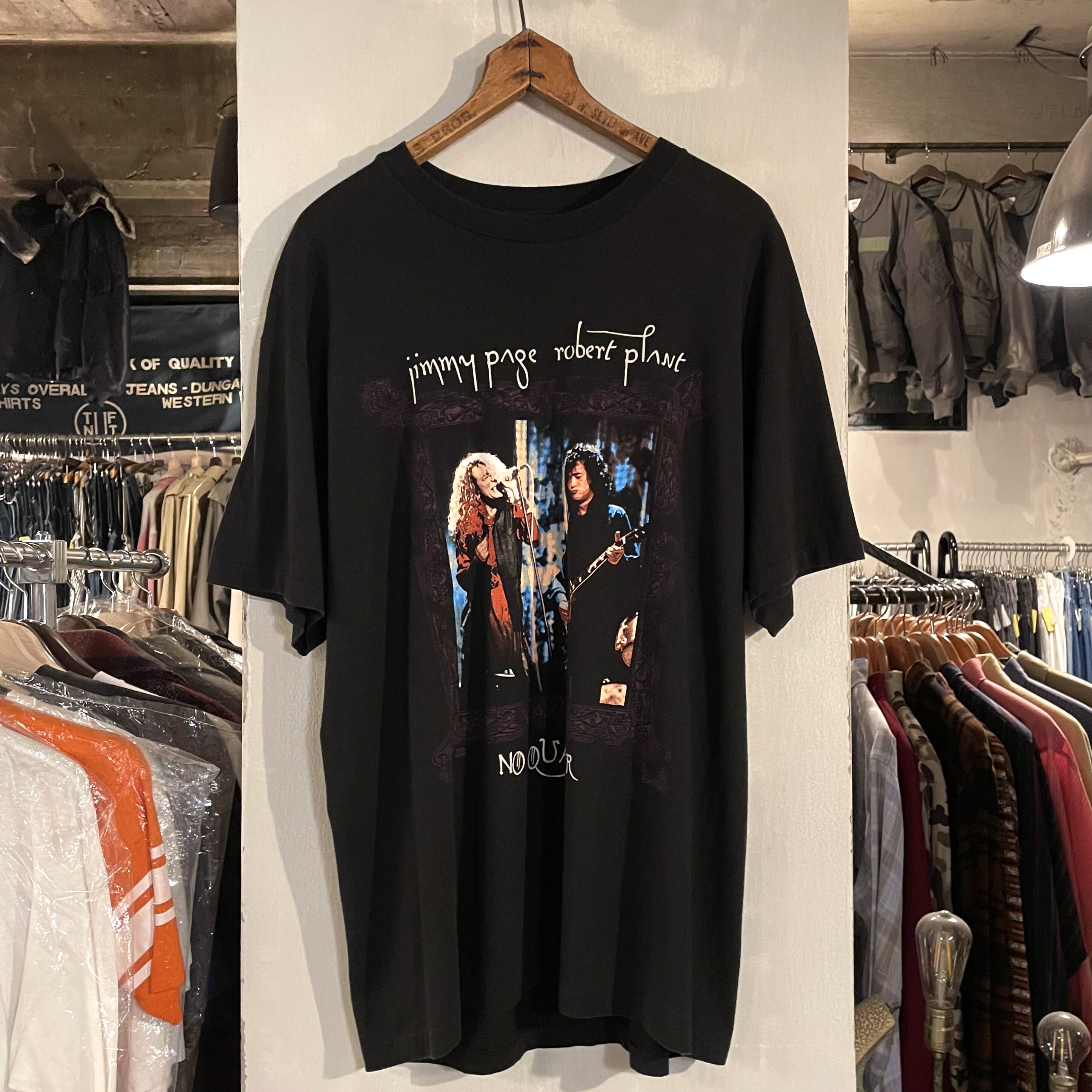 90s ツェッペリン ジミーペイジ Tシャツ スミクロ 両面 ボロ 襤褸 XL original