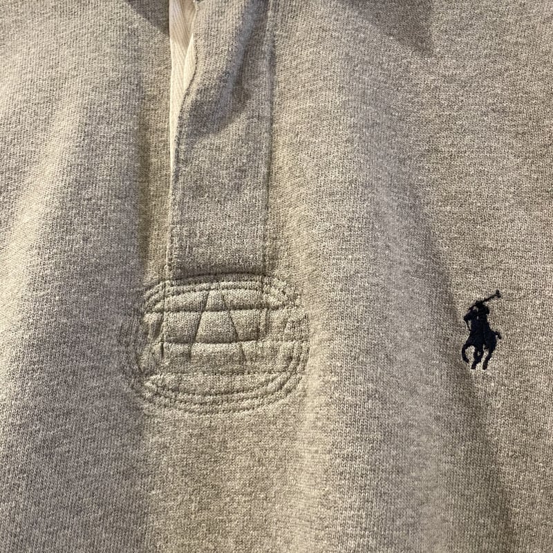 ポロ ラルフローレン ラガーシャツ スウェット エルボーパッチ グレー Lサイズ POLO RALPH LAUREN（ポロ・ラルフローレン） ポロ ラルフローレン