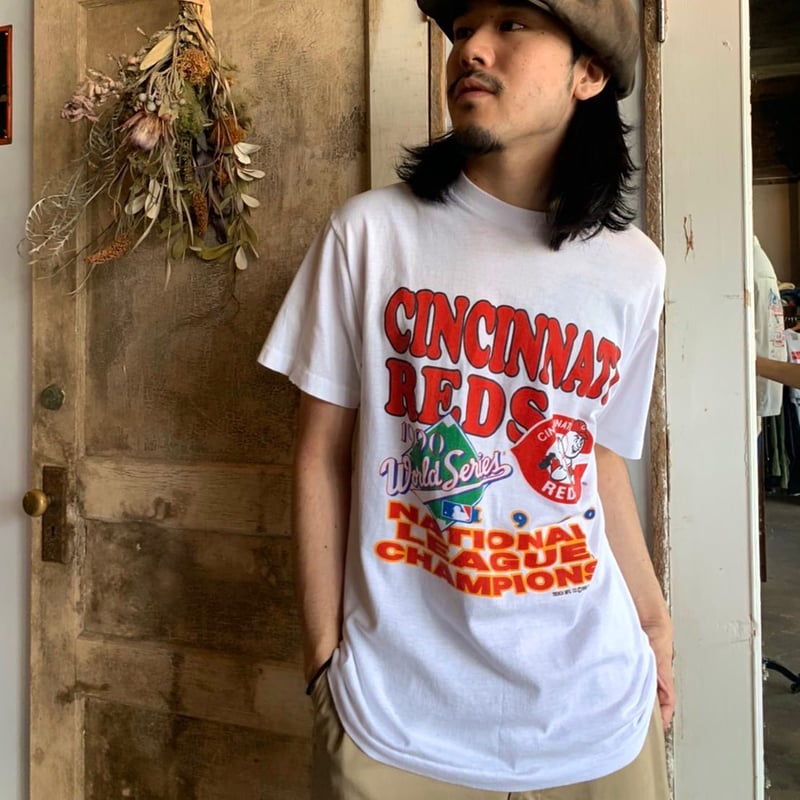 80s MLB CINCINNATI REDS ショートスリーブTシャツ NATIONAL L