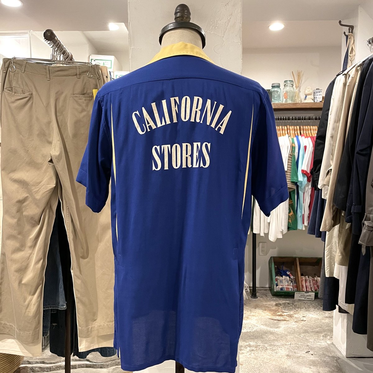 古着　50s nat nast レーヨン　ボウリングシャツ　フロッキー NAT NAST ヴィンテージボウリングシャツ フロッキープリント ユニオン
