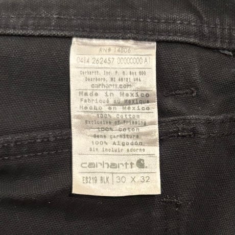 Carhartt　Duck Pants　Double Knee　31×32　ダック地　ブラック　ペインターパンツ　ダブルニー　マルチポケット　カーハート　(S5254)