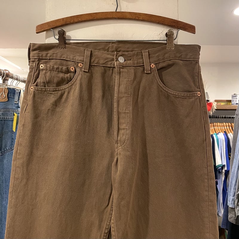 90s USA製 Levi's 501 カラーデニム ブラウン ゴールデンサイズ Levi's 501 90年代 リーバイス501 後染めカラーデニム ブラウン