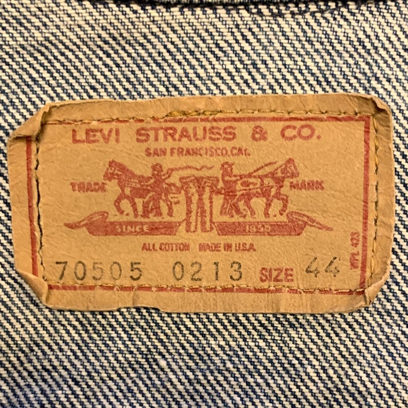 【希少】Levis 70505-0213 USA製 44 80s Levi's 70505 0213 リーバイス デニムジャケット USA製