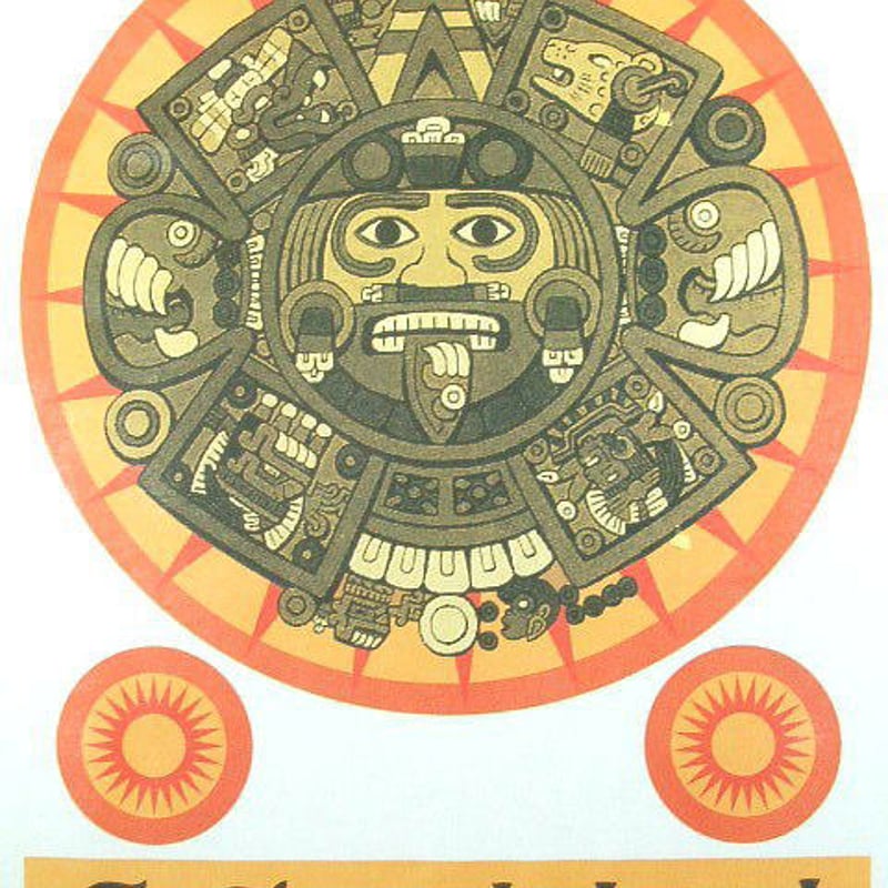 描け！ギラギラ平成太陽伝】アステカカレンダーTシャツメキシコ文明