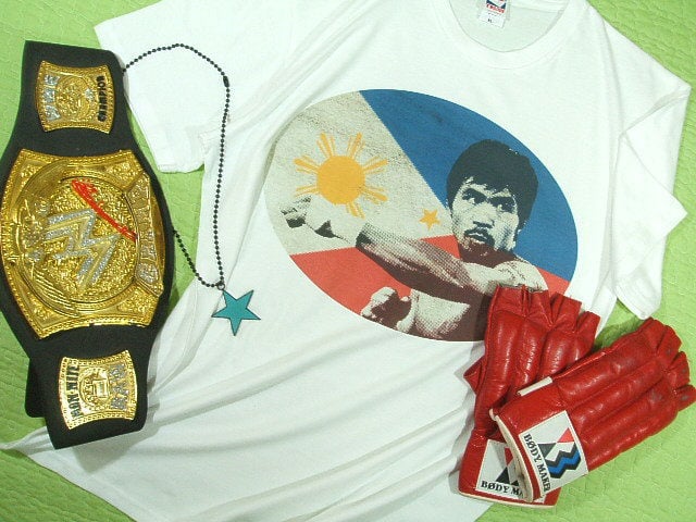 祖国を背負い☆パックマン！】マニーパッキャオTシャツボクシング