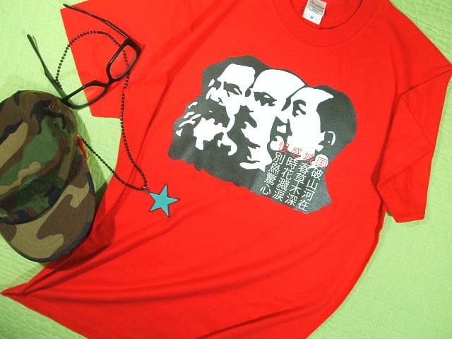 共産三巨頭☆マルクス＆レーニン＆毛沢東Tシャツ】共産主義☆マルクス