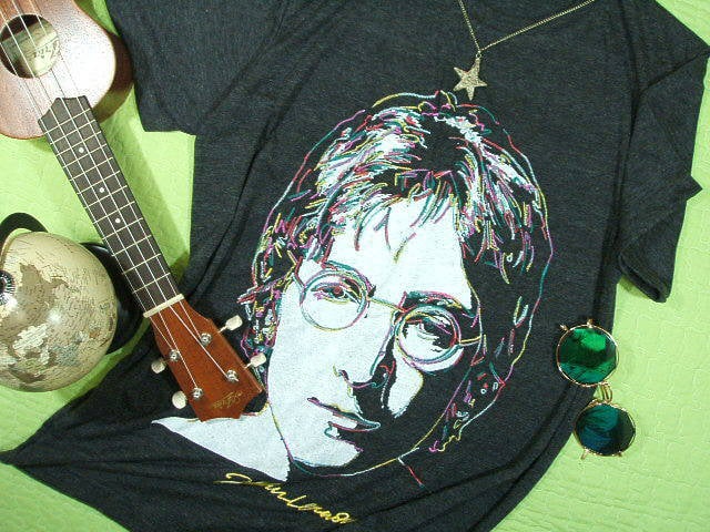 ミシン刺繍☆ジョン・レノン】ロック ビートルズTシャツジョンレノン