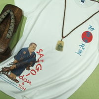 【耐雪●梅花麗】西郷隆盛Ｔシャツ和風和柄ニッポンモチーフ西郷隆盛Ｔシャツ【サイズ：S 、M 、L 、XL 】【５０００円以上で】送料無料　Ｔシャツ　メンズ　半袖　大きいサイズ　プリントＴシャツ　デザイ