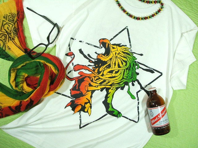 らららのライオン　　AMERI TEE ルーツな魂にッ！ライオンだぁぁ】ラスタライオンTシャツ | Asian