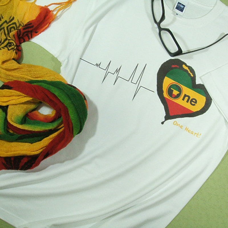 Let's gets together friend♪】ラスタハートTシャツラスタ＆レゲエT