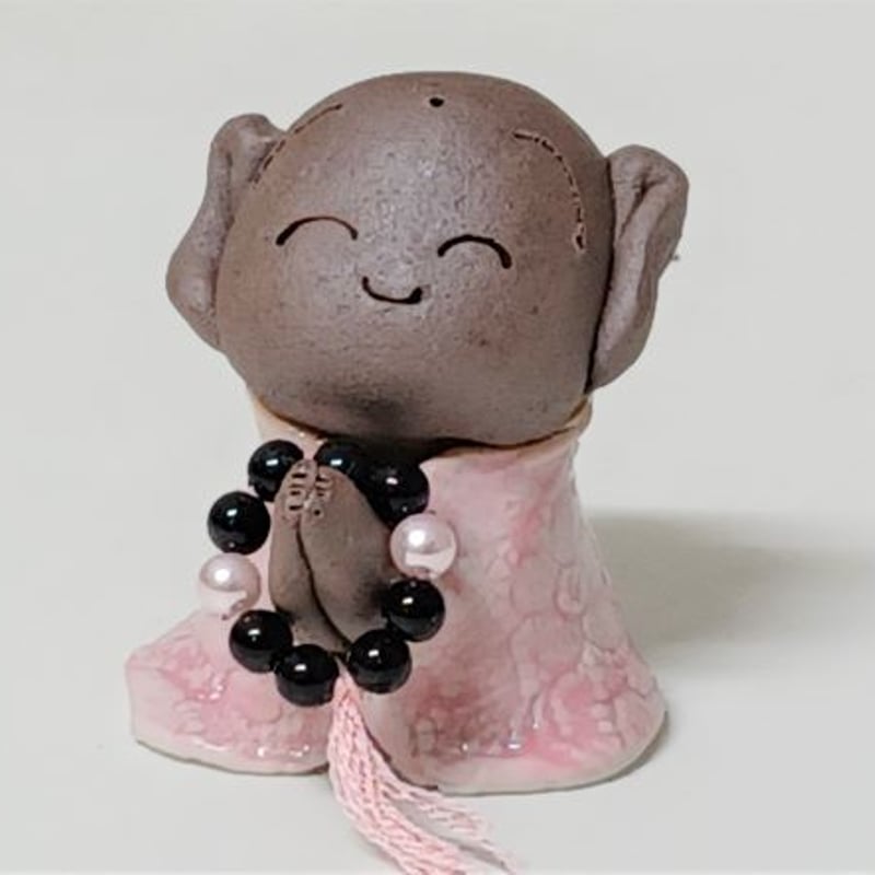 可愛いお地蔵 お願い地蔵さんピンク小 有田焼 置物 インテリア うつわ