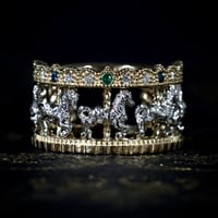 〈Special Collection〉朝露のCarrousel【Matin】K18CG＋PT エメラルド・サファイア